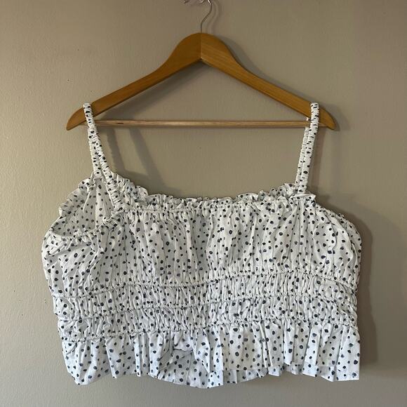 J Crew Cinched-Waist Cotton Poplin Tank Top in Dot Size XL - Picture 3 of 7